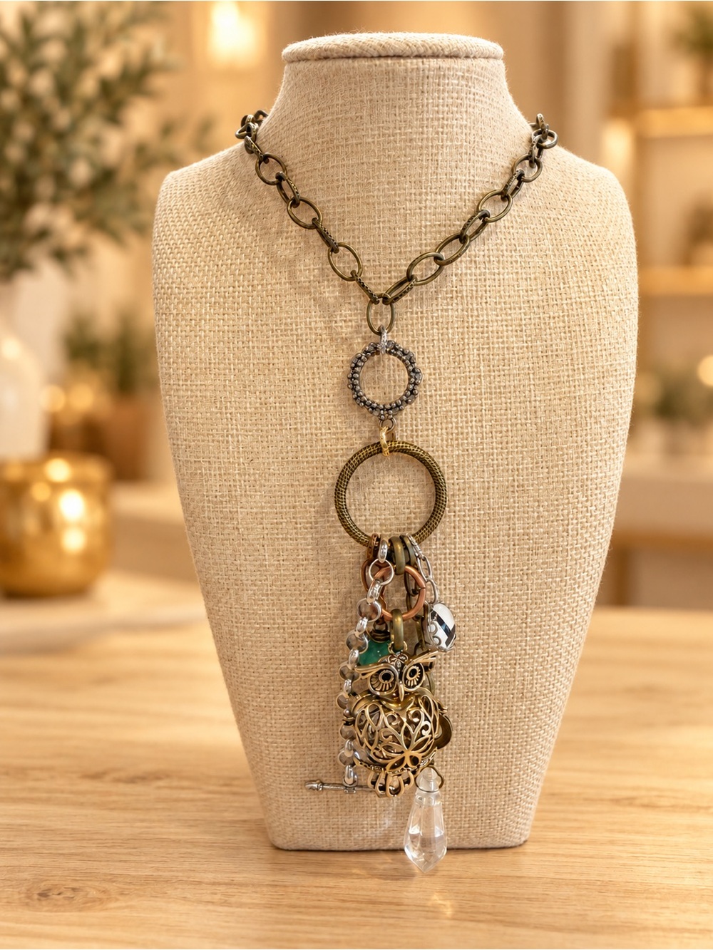 The emerald owl necklace